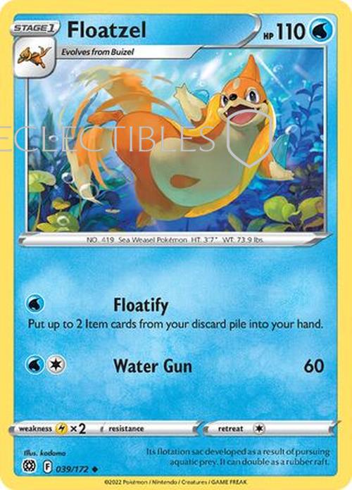 Pokemon Brilliant Stars 039/172 Floatzel  Reverse Holo