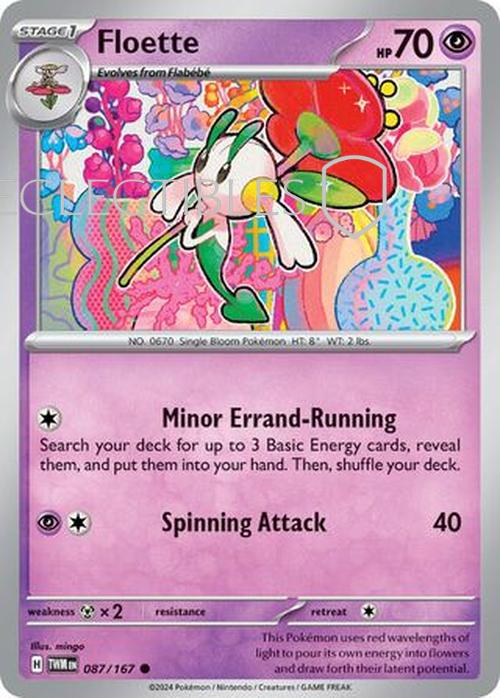Pokemon Twilight Masquerade 087/167 Floette  Reverse Holo