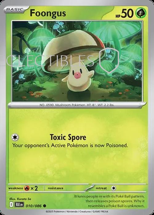 Pokemon Black Bolt 010/086 Foongus  Reverse Holo