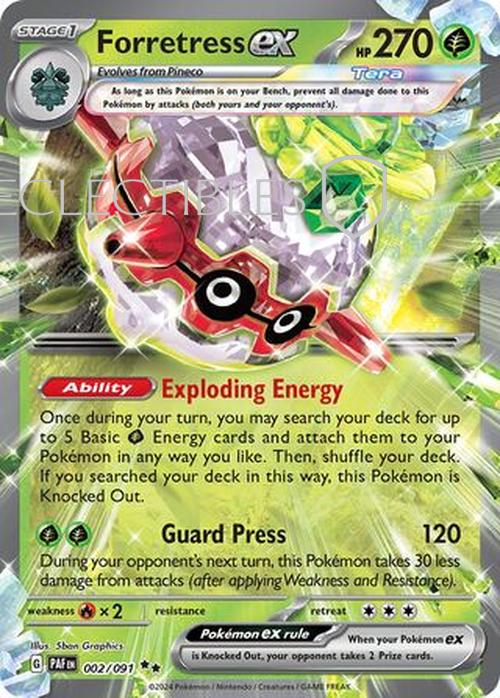 Pokemon Paldean Fates 002/91 Forretress ex
