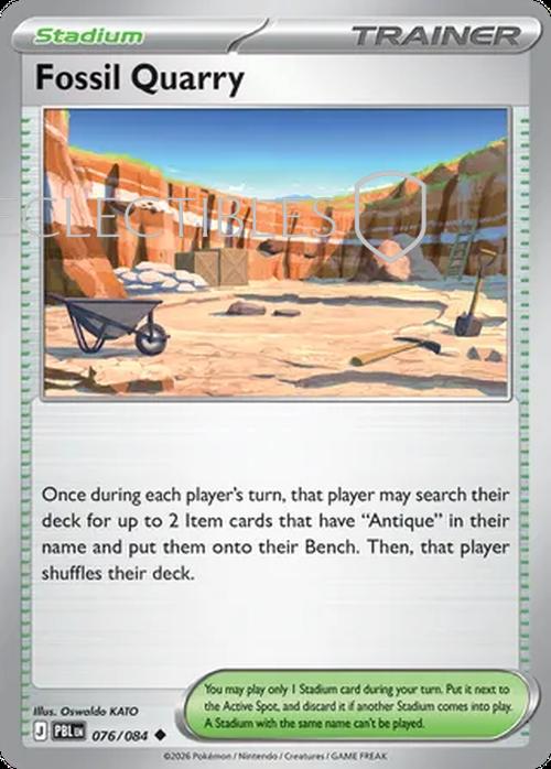 Pokemon pitch black 076/84 Fossil Quarry  Reverse Holo