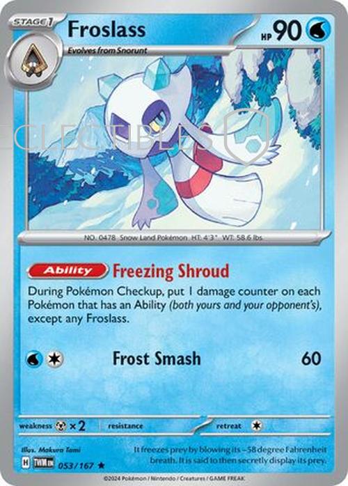 Pokemon Twilight Masquerade 053/167 Froslass  Reverse Holo