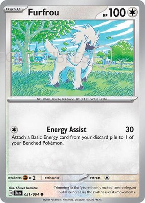 Pokemon Shrouded Fable 051/064 Furfrou  Reverse Holo