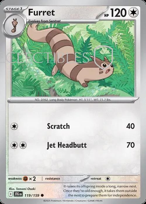 Pokemon Journey Together 119/159 Furret Reverse Holo