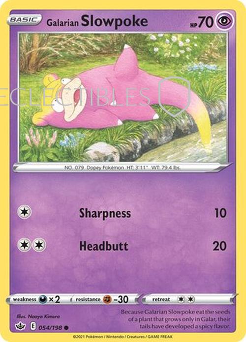 Pokemon Chilling reign 054/198 Galarian Slowpoke  Reverse Holo