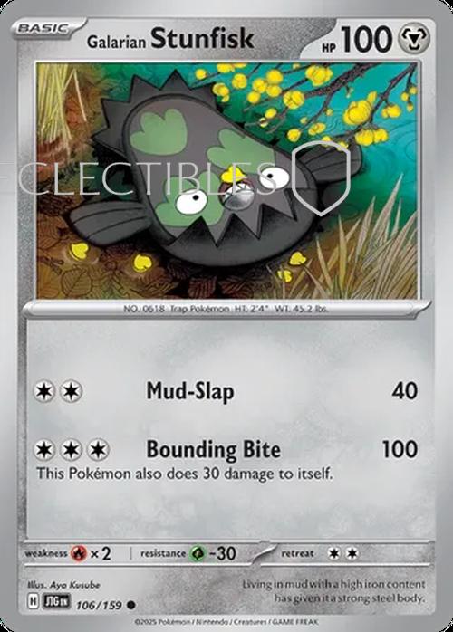 Pokemon Journey Together 106/159 Galarian Stunfisk Reverse Holo