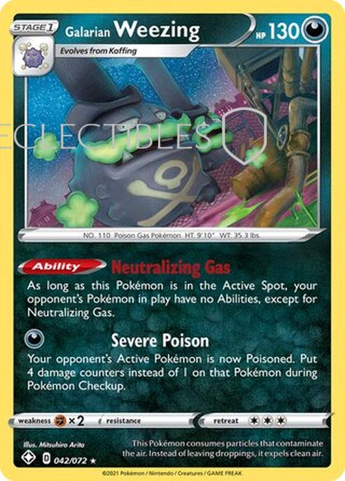 Pokemon Shining Fates 042/072 Galarian Weezing Holo