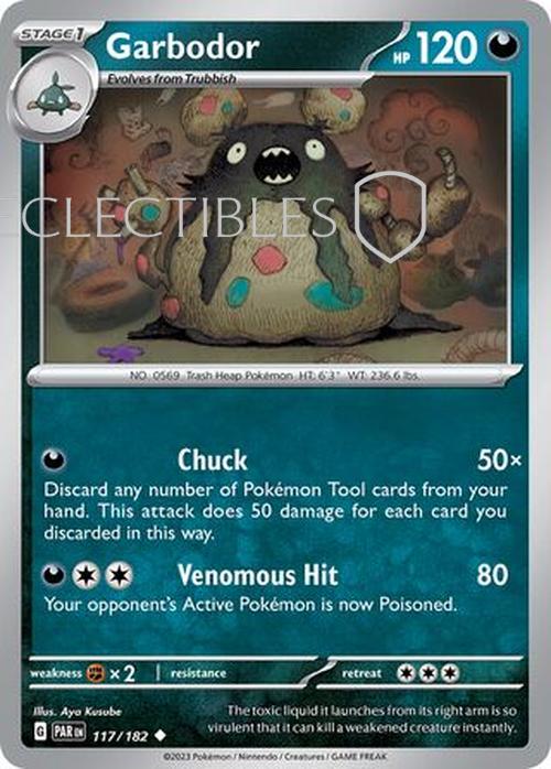Pokemon Paradox Rift 117/182 Garbodor  Reverse Holo