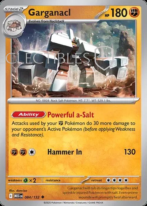 Pokemon Mega Evolutions 084/132 Garganacl  Reverse Holo