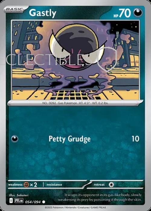 Pokemon Phantasmal Flames 054/094 Gastly  Reverse Holo