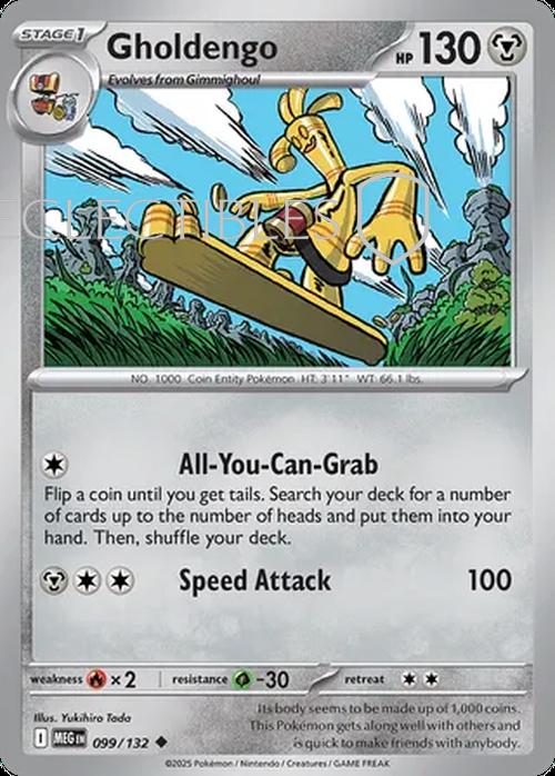 Pokemon Mega Evolutions 099/132 Gholdengo  Reverse Holo