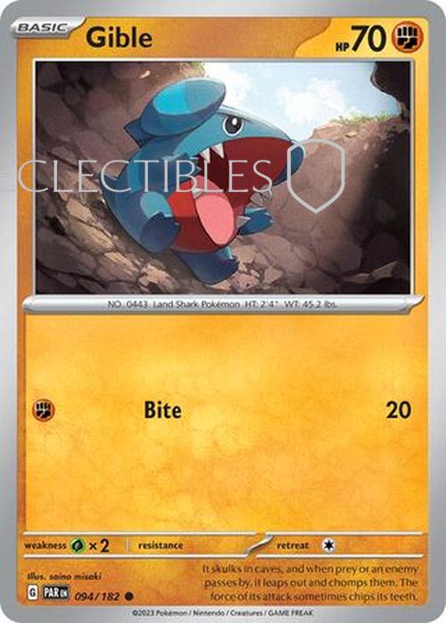 Pokemon Paradox Rift 094/182 Gible  Reverse Holo