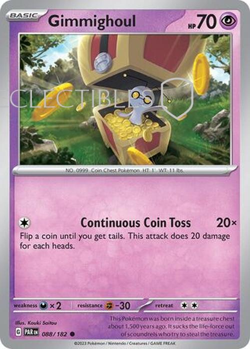 Pokemon Paradox Rift 088/182 Gimmighoul  Reverse Holo