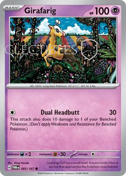 Pokemon Twilight Masquerade 083/167 Girafarig  Reverse Holo