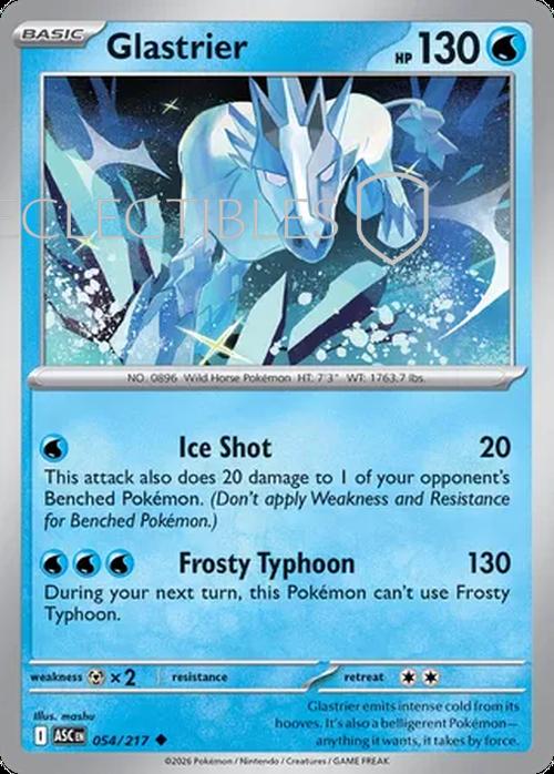 Pokemon Ascended Heroes 054/217 Glastrier  Reverse Holo