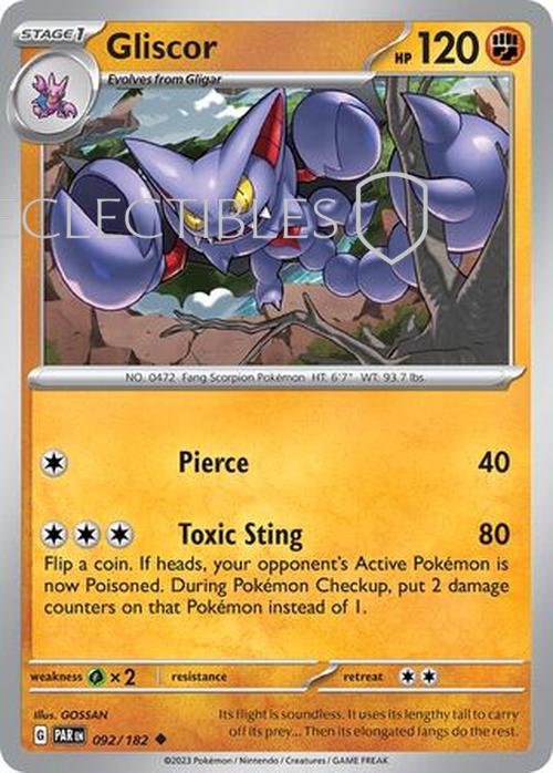 Pokemon Paradox Rift 092/182 Gliscor  Reverse Holo