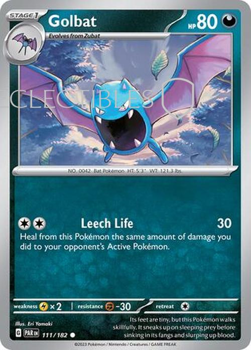 Pokemon Paradox Rift 111/182 Golbat  Reverse Holo