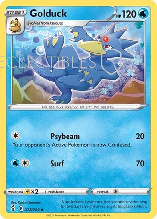 Pokemon Evolving Skies 025/203 Golduck  Reverse Holo