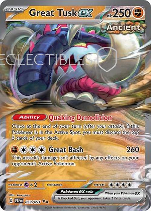 Pokemon Paldean Fates 053/91 Great Tusk ex