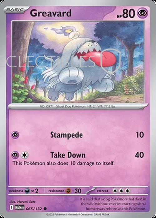 Pokemon Mega Evolutions 065/132 Greavard  Reverse Holo