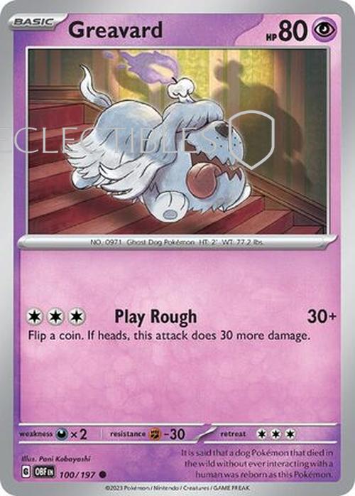 Pokemon Obsidian Flame 100/197 Greavard  Reverse Holo