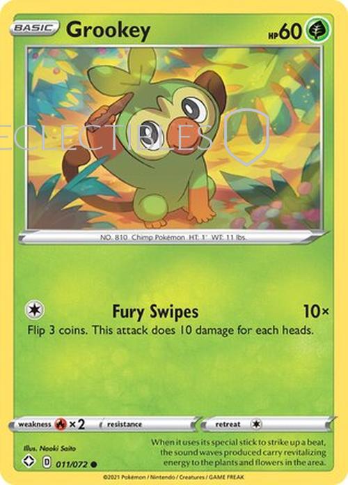Pokemon Shining Fates 011/072 Grookey  Reverse Holo
