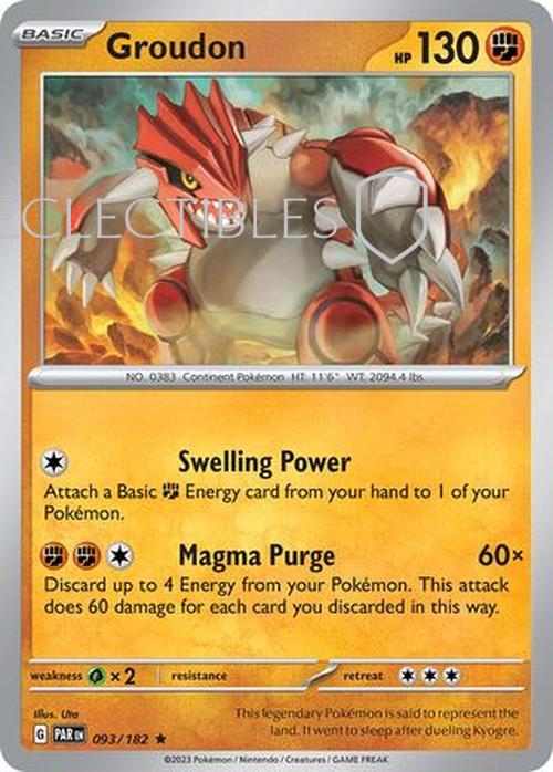 Pokemon Paradox Rift 093/182 Groudon Holo