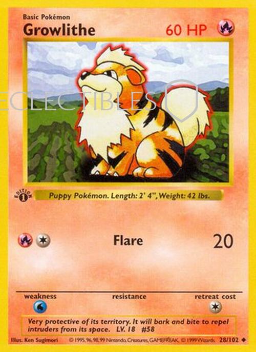 Pokemon Base Set 028/102 Growlithe