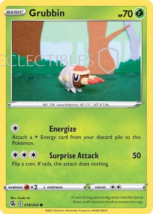 Pokemon Fusion Strike 018/264 Grubbin  Reverse Holo