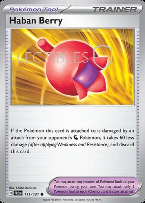 Pokemon Prismatic Evolutions 111/131 Haban Berry Reverse Holo
