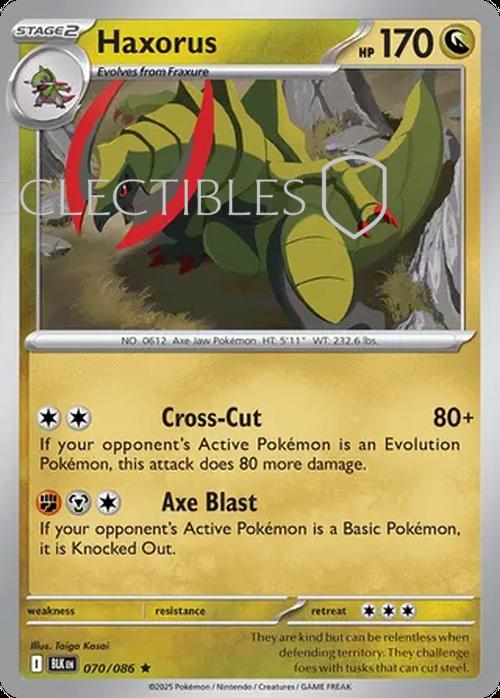 Pokemon Black Bolt 070/086 Haxorus Holo
