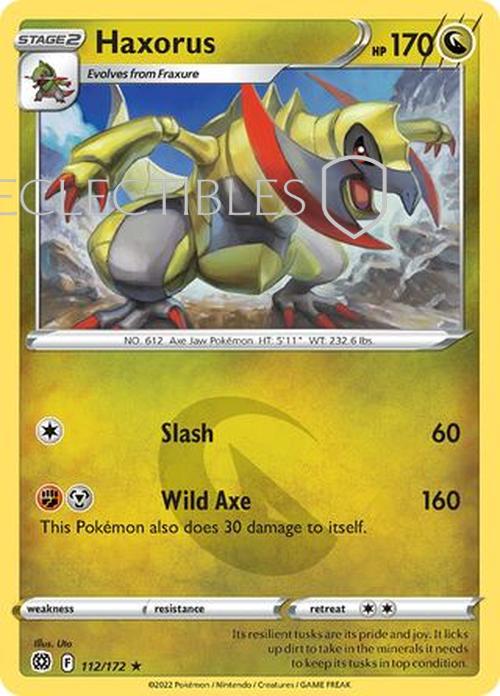 Pokemon Brilliant Stars 112/172 Haxorus  Reverse Holo