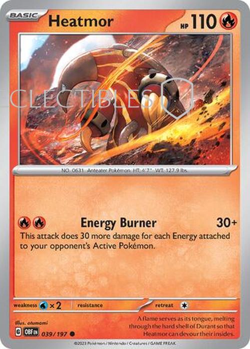 Pokemon Obsidian Flame 039/197 Heatmor  Reverse Holo