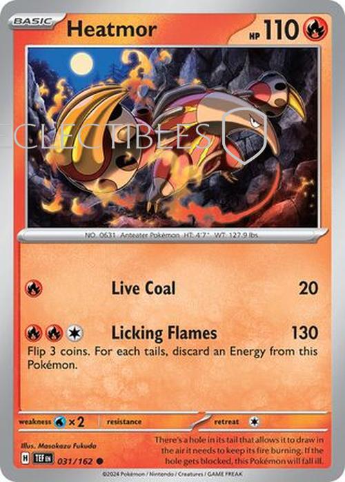 Pokemon Temporal Forces 031/162 Heatmor  Reverse Holo