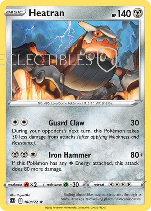 Pokemon Brilliant Stars 100/172 Heatran  Reverse Holo