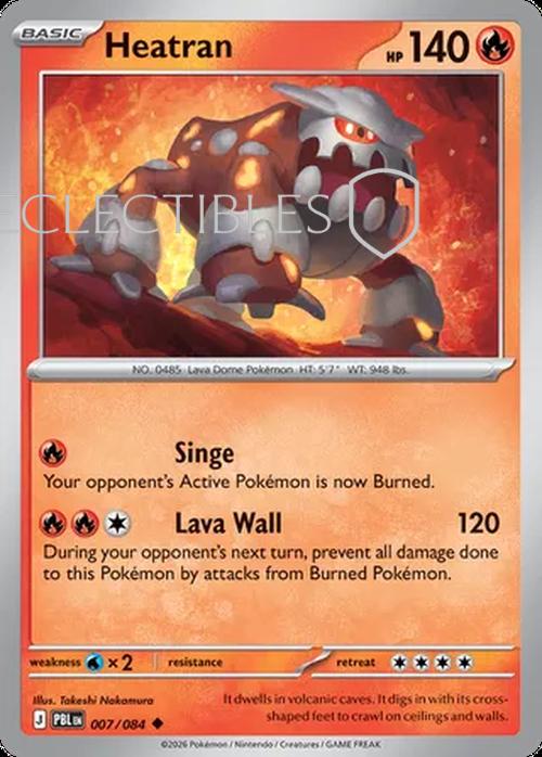 Pokemon pitch black 007/84 Heatran  Reverse Holo
