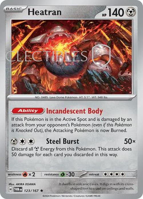 Pokemon Twilight Masquerade 123/167 Heatran Holo