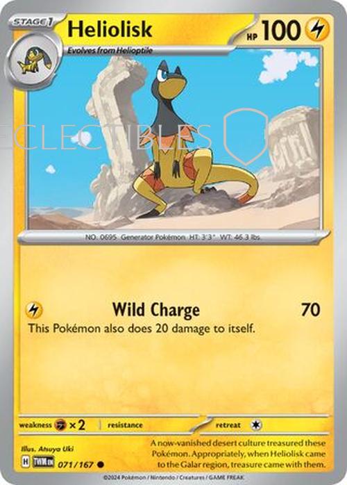 Pokemon Twilight Masquerade 071/167 Heliolisk  Reverse Holo