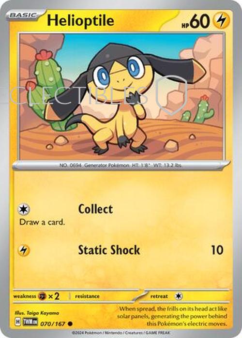 Pokemon Twilight Masquerade 070/167 Helioptile  Reverse Holo