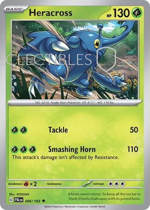 Pokemon Paldea Evolved  006/193 Heracross  Reverse Holo