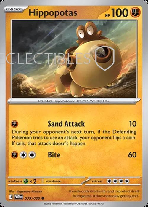 Pokemon Perfect Order 039/88 Hippopotas  Reverse Holo