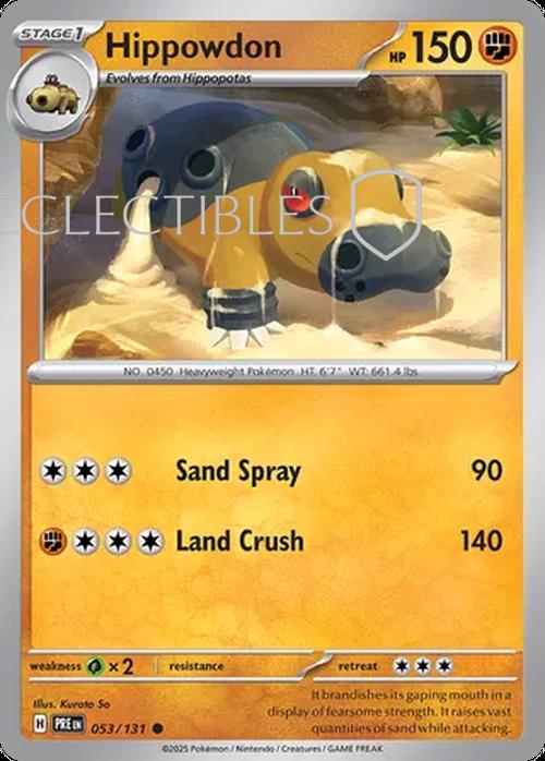 Pokemon Prismatic Evolutions 053/131 Hippowdon Reverse Holo