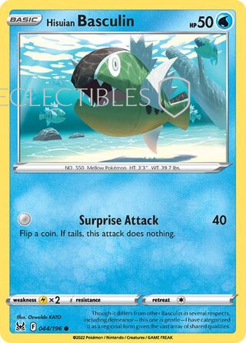 Pokemon Lost Origin 044/196 Hisuian Basculin  Reverse Holo