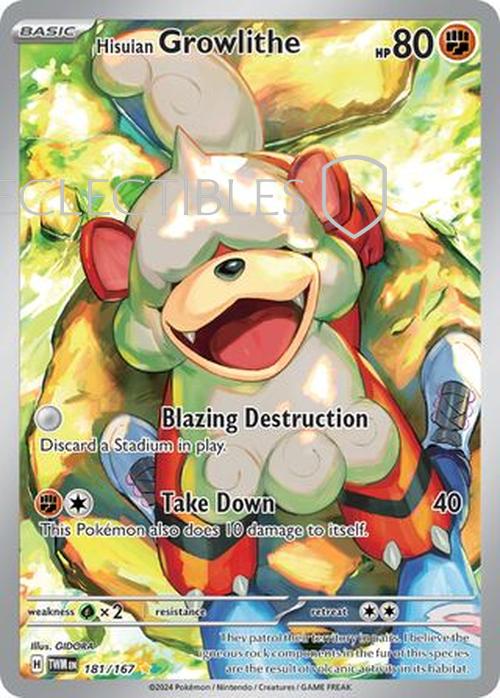 Pokemon Twilight Masquerade 181/167 Hisuian Growlithe