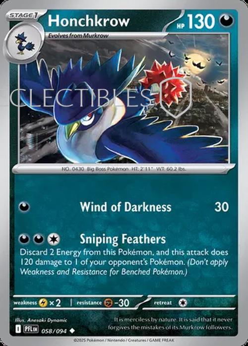 Pokemon Phantasmal Flames 058/094 Honchkrow  Reverse Holo