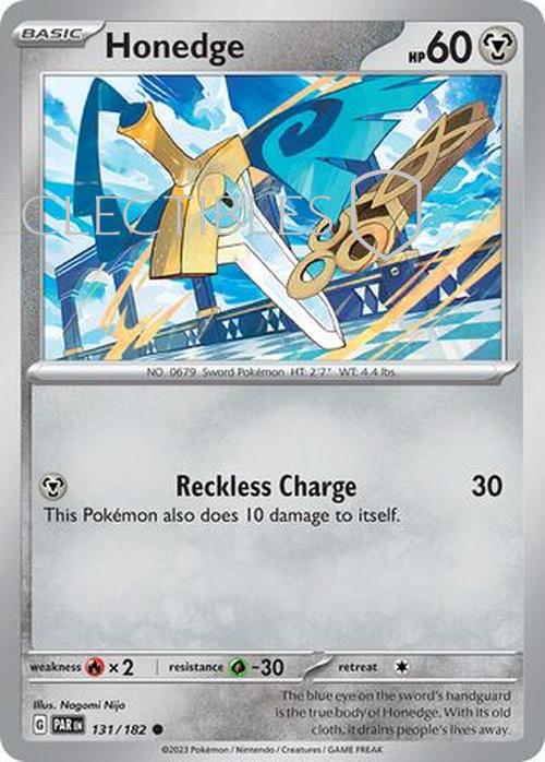 Pokemon Paradox Rift 131/182 Honedge  Reverse Holo