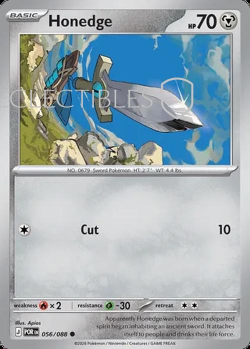 Pokemon Perfect Order 056/88 Honedge  Reverse Holo