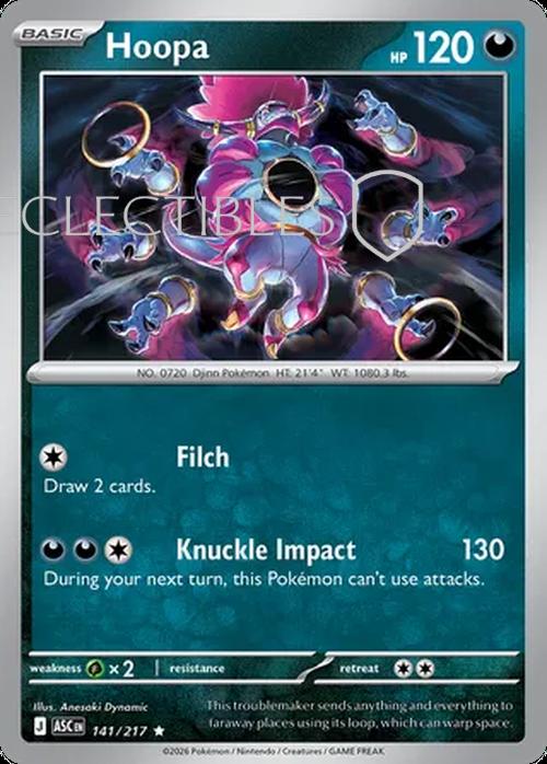 Pokemon Ascended Heroes 141/217 Hoopa  Reverse Holo