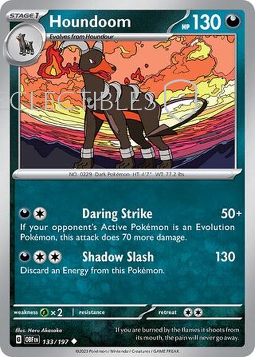 Pokemon Obsidian Flame 133/197 Houndoom  Reverse Holo