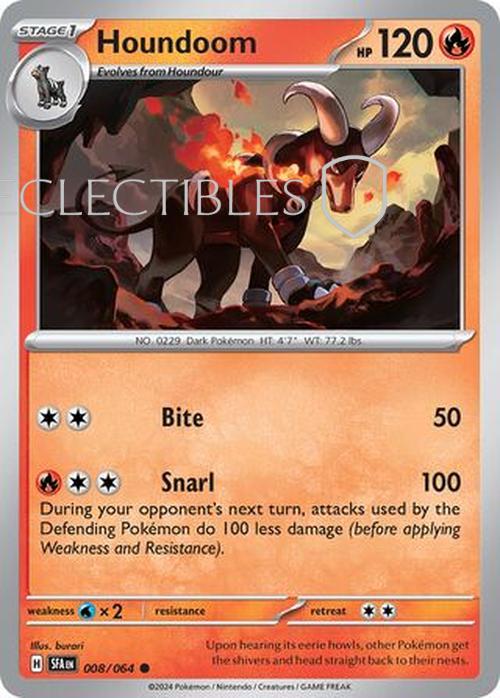 Pokemon Shrouded Fable 008/064 Houndoom  Reverse Holo